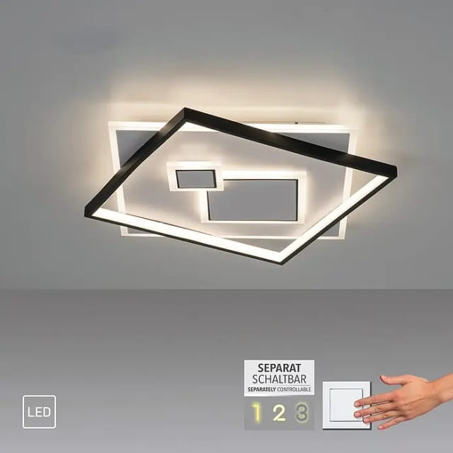 Paul Neuhaus LED-Deckenleuchte Mailak Weiß 57 x 57 cm
