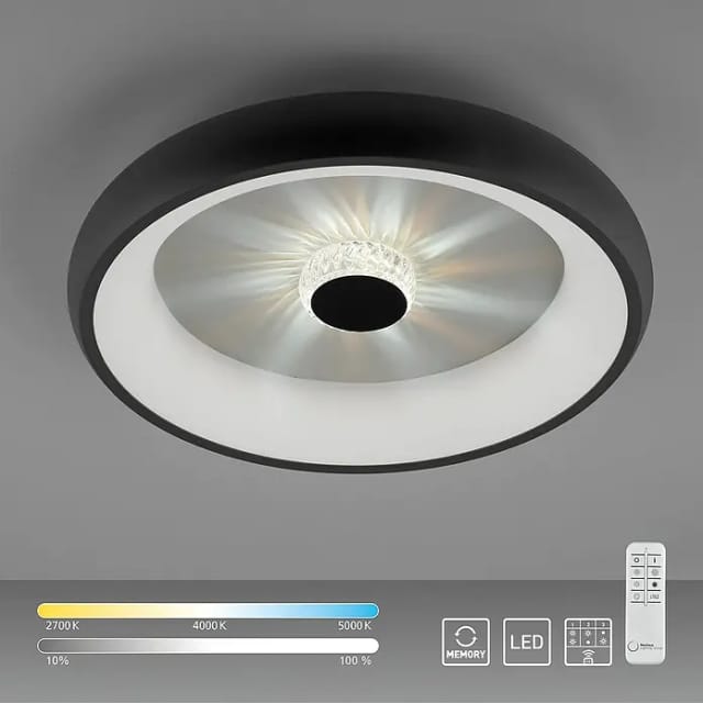 Just Light. LED-Deckenleuchte Vertigo Schwarz Ø 46,5 cm
