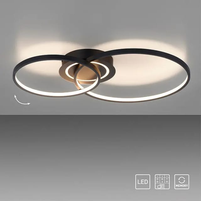 Just Light. LED-Deckenleuchte Asmina Scharz 69 cm x 55 cm