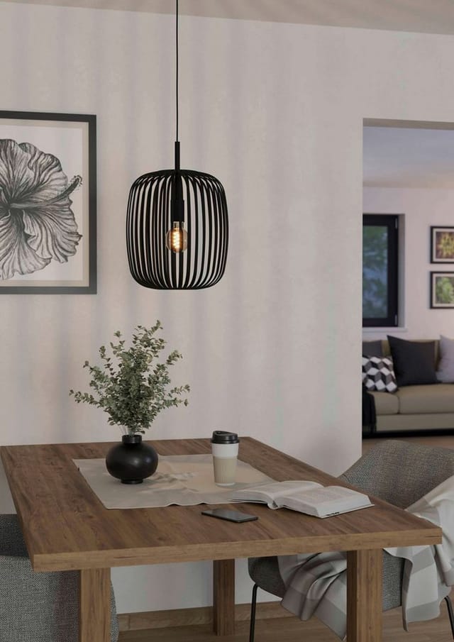 Eglo Pendelleuchte Romazzina 1-flammig 40 W Schwarz