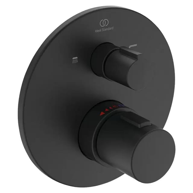 Ideal Standard Badethermostat Ceratherm T100 Unterputz DVGW Silk Black