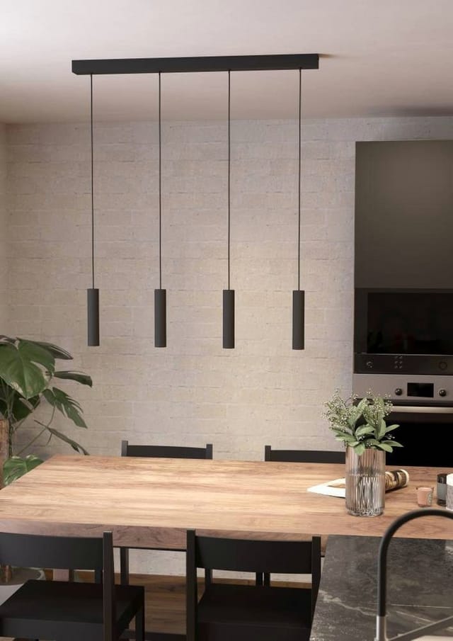 Eglo LED-Pendelleuchte Almudaina 4-flammig 5,4 W Schwarz