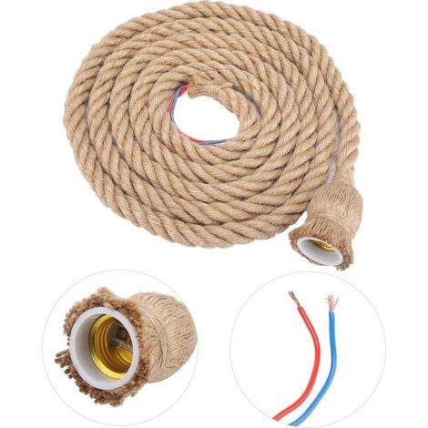 3 M Hanfkabel Für E27-pendelleuchte – Lampenschirm Aus Vintage-kupferdraht – Spannung 85–265 V – Einfache Montage In Verschiedenen Räumen