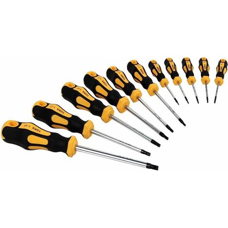 11-teiliges Torx-schraubendreher-set – Chrom-vanadium-stahl – Magnetische Spitze – Rutschfester Griff Für Torx-schrauben