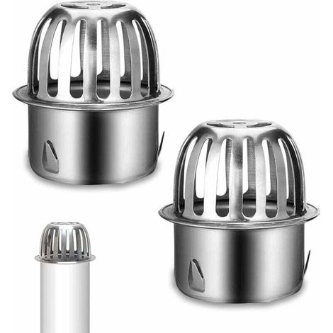 Set Mit 2 Edelstahl-dachrinnenabdeckungen Für Dachrinnen, Fallrohre, Laubschutz, Laubsieb, Laubfilter Für Dachrohre Mit 67 Mm Durchmesser