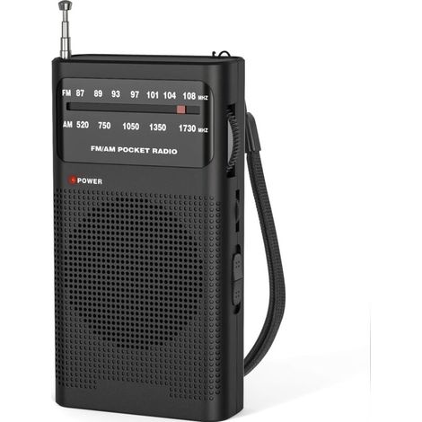 Tragbares Radio, Am(mw)/fm-radio, Batteriebetrieben, Transistor-taschenradio Mit Exzellentem Empfang Und Hervorragender Klangqualität, Mini-taschenradio (aa) – Schwarz