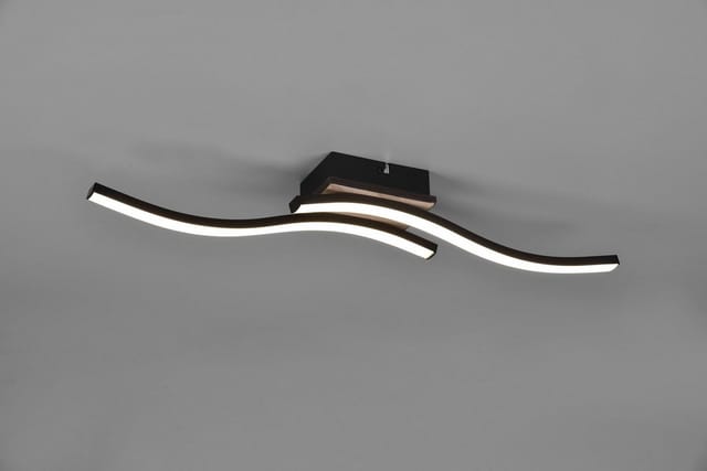 Reality LED-Deckenleuchte Route 2-flammig Schwarz Matt 56 cm x 9 cm