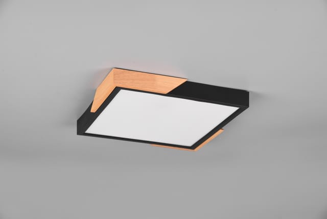 Reality LED-Deckenleuchte Meta 1-flammig Schwarz Matt 31,5 cm x 31,5 cm