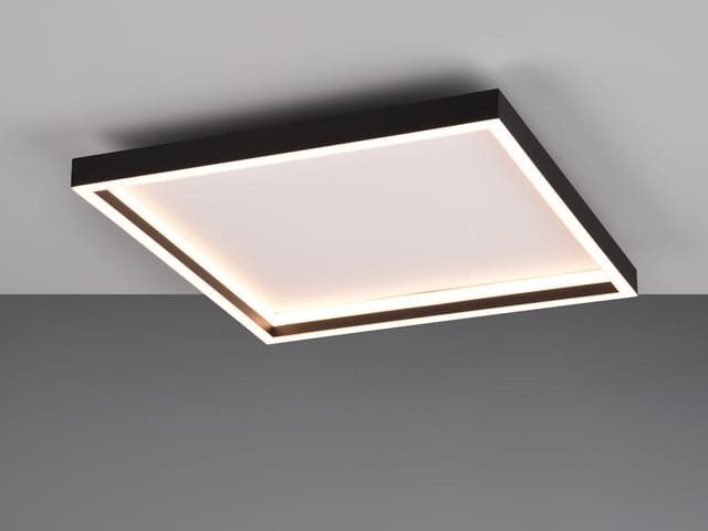 Reality LED-Deckenleuchte Rotonda 1-flammig Schwarz Matt 35 cm x 35 cm