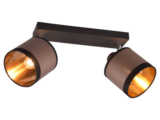 Reality Spot Davos 2-flammig Schwarz Matt 38 cm x 16,5 cm