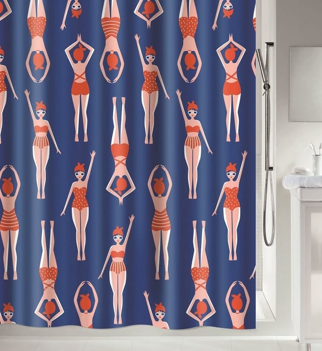 Spirella Duschvorhang Baigneuses 120 cm x 200 cm Blau