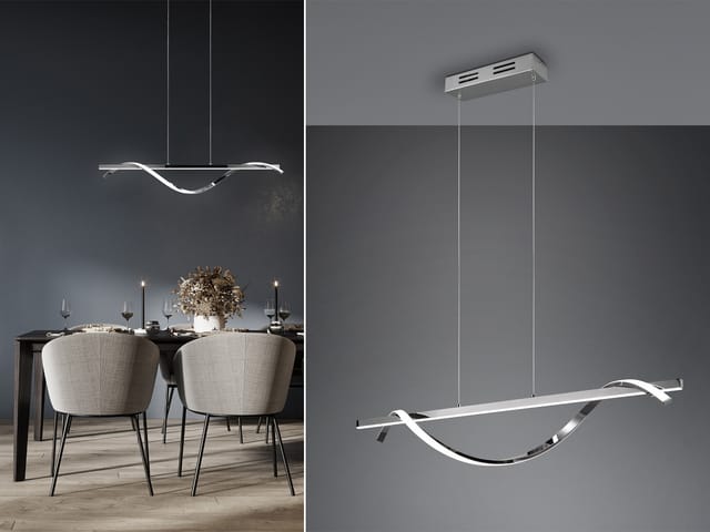 Reality LED-Pendelleuchte Isabel 1-flammig Chrom 100 cm x 18 cm