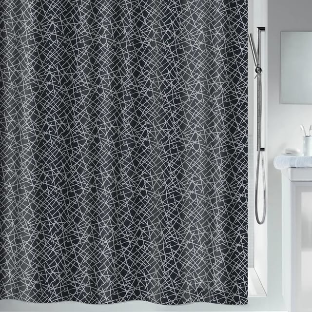 Spirella Duschvorhang Lines 120 cm x 200 cm Schwarz