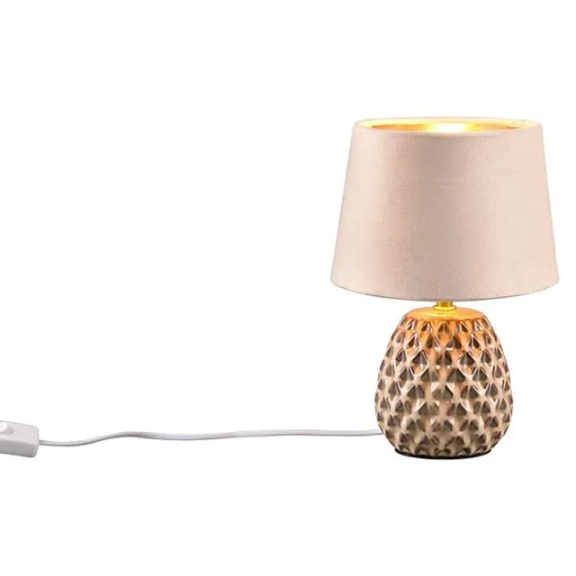 Reality Tischleuchte Ariana 1-flammig Beige/Gold 18 cm x 18 cm