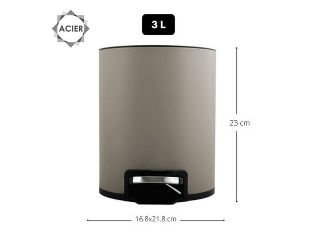 Spirella Kosmetikeimer Riku 3, Taupe