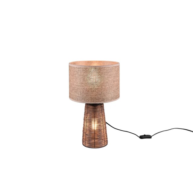 Reality Design-Tischleuchte Straw 1-flammig Braun 24 cm x 24 cm
