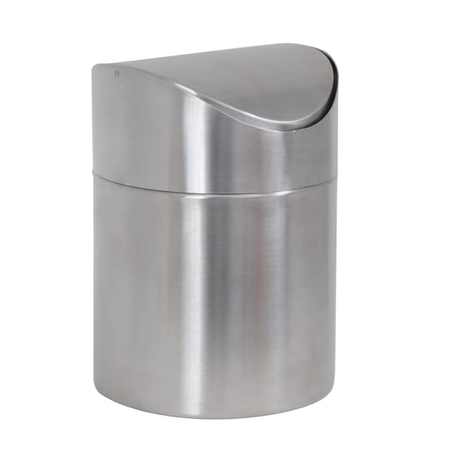 MSV Tisch-/Badezimmerabfalleimer Schwingdeckel 1,5, Silber