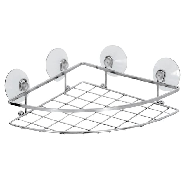 MSV Eck-Duschregal Ventouses Edelstahl 27,5 cm x 19,5 cm x 4,4 cm Chrom