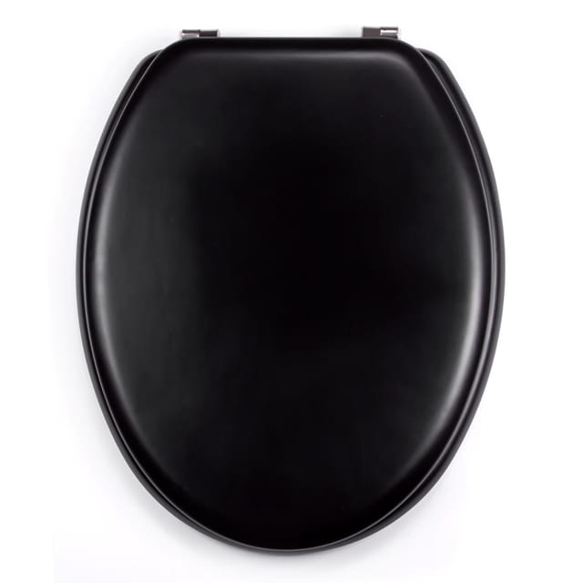 MSV WC-Sitz Cleo MDF 45 cm x 37 cm x 5,6 cm Schwarz Matt