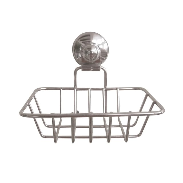 MSV Seifenablage Super Ventouses Chromstahl 14 cm x 11,7 cm x 11,5 cm Silber