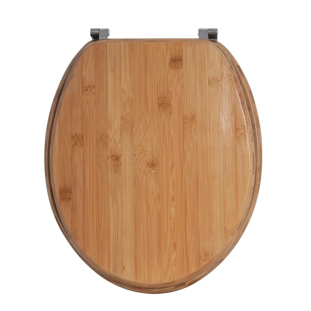 MSV WC-Sitz Bambus 37 cm x 45 cm x 5,3 cm Braun
