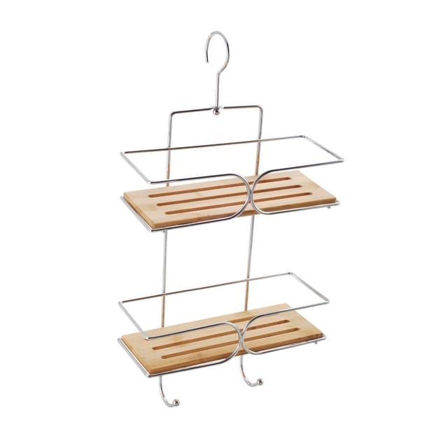MSV Duschregal Joy 25 cm x 11 cm x 38,5 cm Braun-Silber