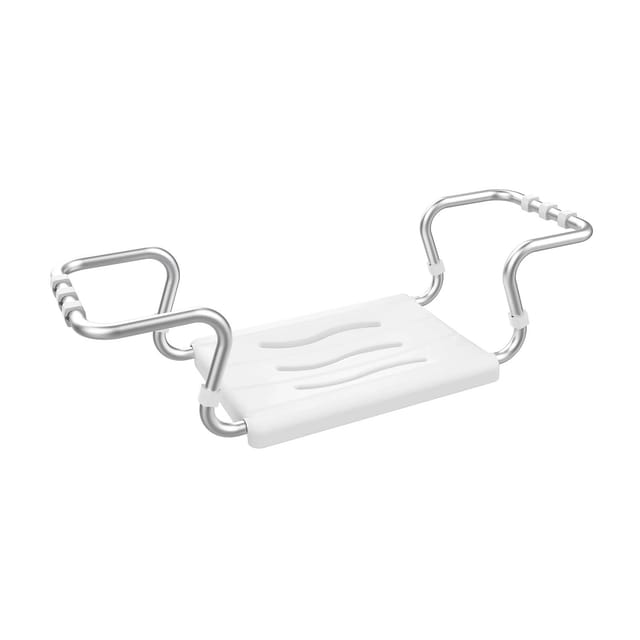 MSV Badewannensitz Ausziehbar 55 - 70 cm x 18,7 cm x 26,1 cm Weiß-Silber