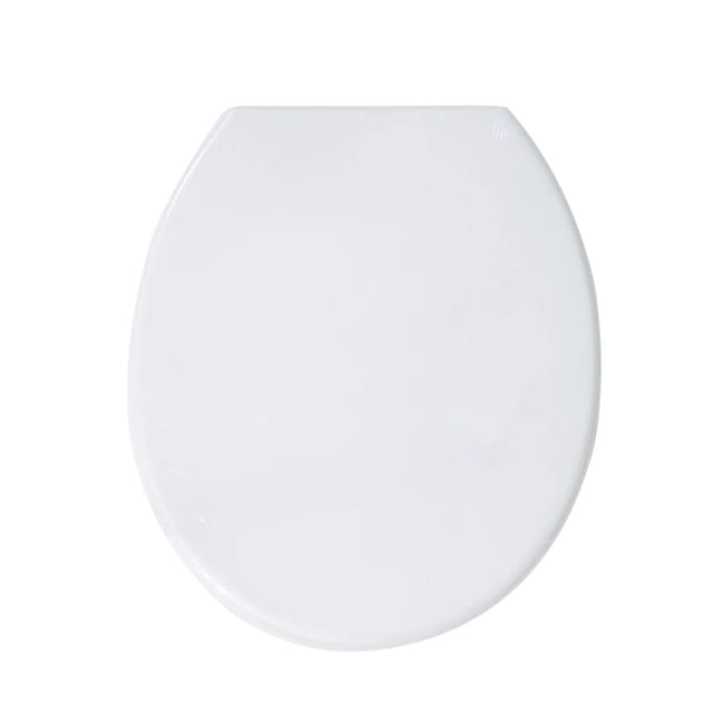 MSV WC-Sitz mit Edelstahl-Scharnieren 45 cm x 37 cm x 5,6 cm Weiß