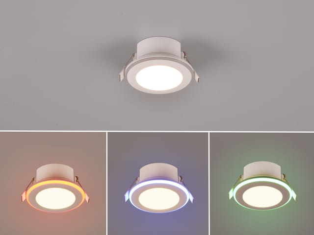 Trio LED-Einbauleuchten Argus 1-flammig Weiß Matt Ø 8,2 cm