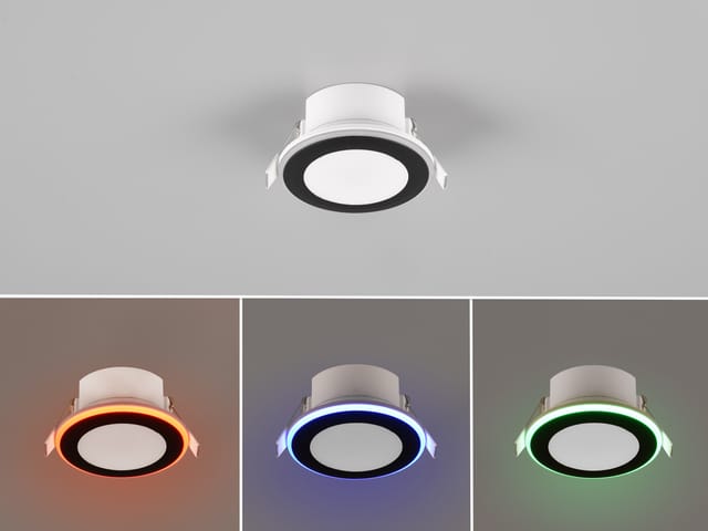 Trio LED-Einbauleuchten Argus 1-flammig Schwarz Matt Ø 8,2 cm