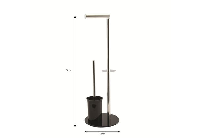 MSV WC-Garnitur Bergamo Ø 22 cm x 66 cm Schwarz