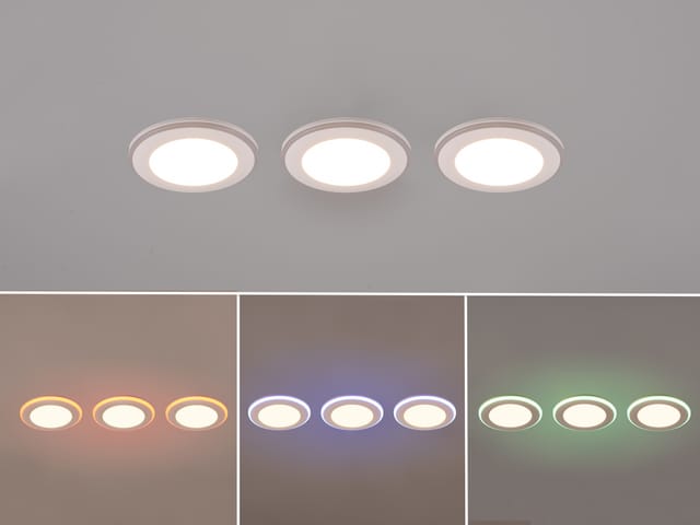 Trio LED-Einbauleuchten Argus 1-flammig Weiß Matt Ø 8,2 cm 3er Set