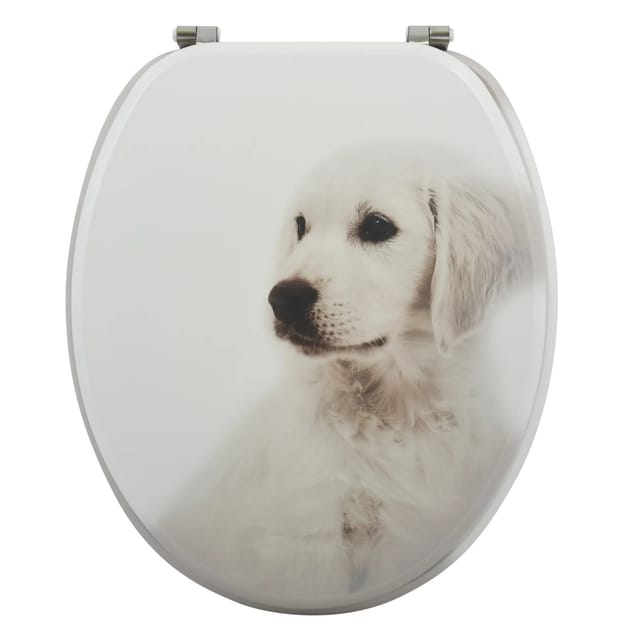 MSV WC-Sitz Scott MDF 42,5 cm x 36,5 cm x 5 cm Weiß-Beige