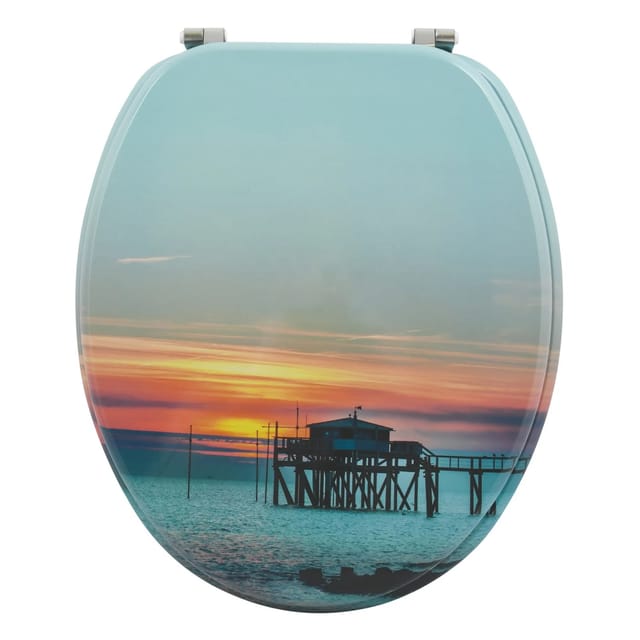 MSV WC-Sitz Sunset MDF 42,5 cm x 36,5 cm x 5 cm Mehrfarbig