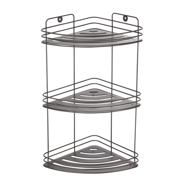 MSV Eck-Regal Kery Stahl 20 cm x 20 cm x 41 cm Mattschwarz