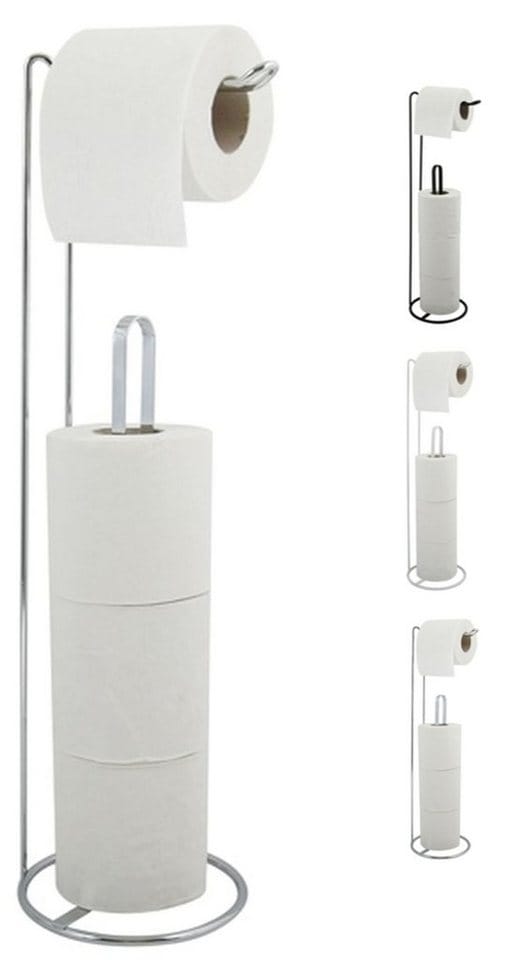 MSV Toilettenpapierhalter Amy Stahl Ø 15 cm x 54 cm Chrom
