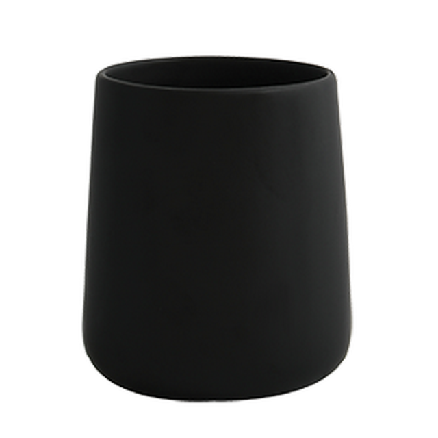 MSV Zahnputzbecher Maonie Keramik Ø 8,5 cm x 10 cm Mattschwarz