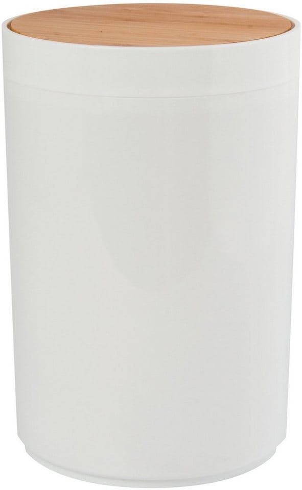 MSV Kosmetikeimer Oslo Polypropylen und Bambus 5, Weiß