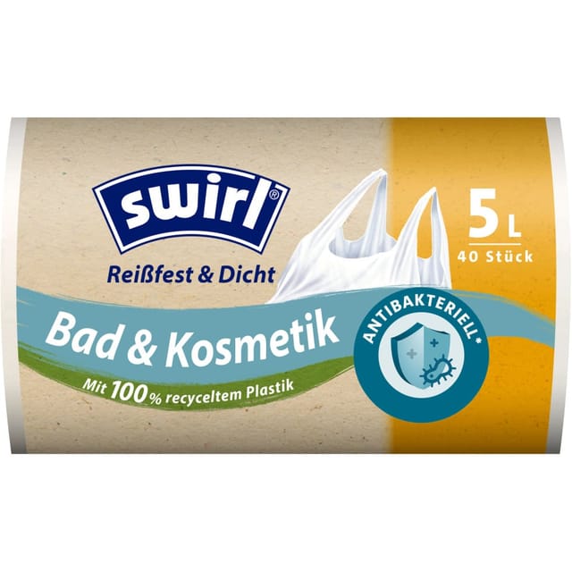 Swirl® Bad & Kosmetik Tragegriff-Müllbeutel 5, 40 Stück