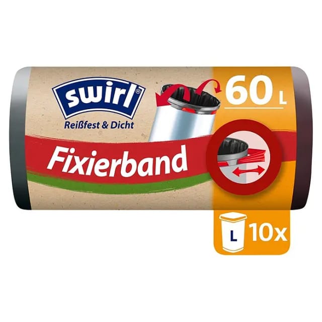 Swirl® Fixierband-Müllbeutel 60, 10 Stück