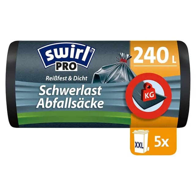 Swirl® Profi Schwerlast-Abfallsäcke 240L, 5 Stück