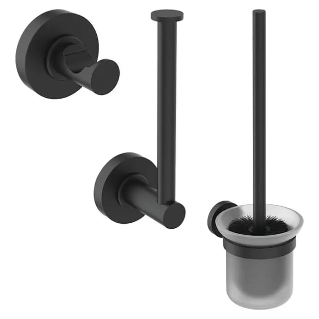 Ideal Standard WC-Bürste Set IOM mit Papierhalter und Haken Silk Black