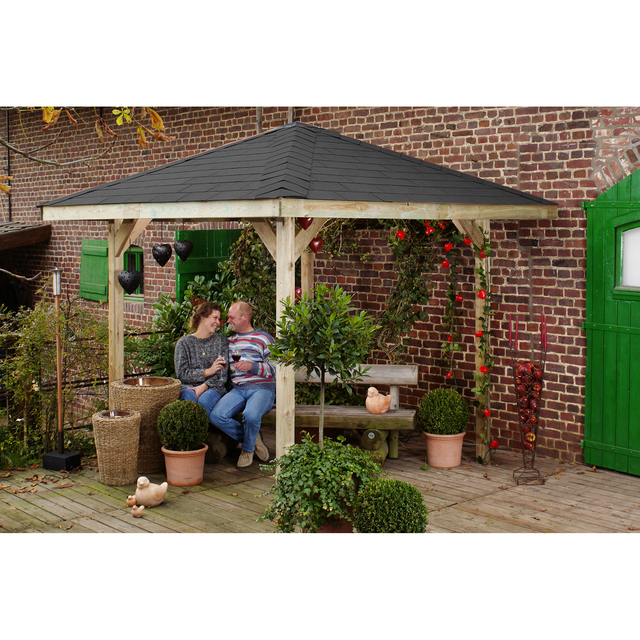 Weka Holz-Pavillon Paradies imprägniert 218 cm x 218 cm Größe 1
