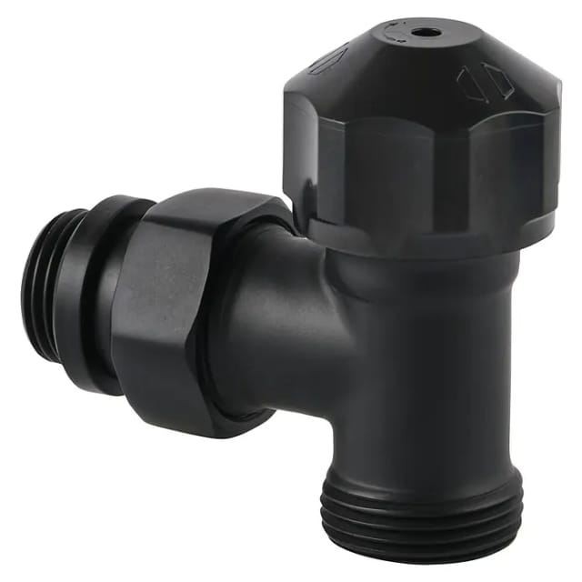 Sanicomfort Thermostatventil Unterteil Design Eck Schwarz