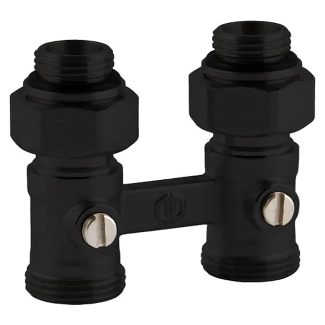 Sanicomfort Doppelkugelhahn DG 13 mm AG Zweirohr 2 Gew.Nip.13 mm x 20 mm