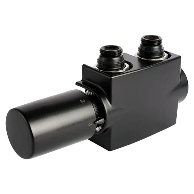 Sanicomfort Ventilhahnblock Set Quattro inkl. Thermostatkopf Schwarz