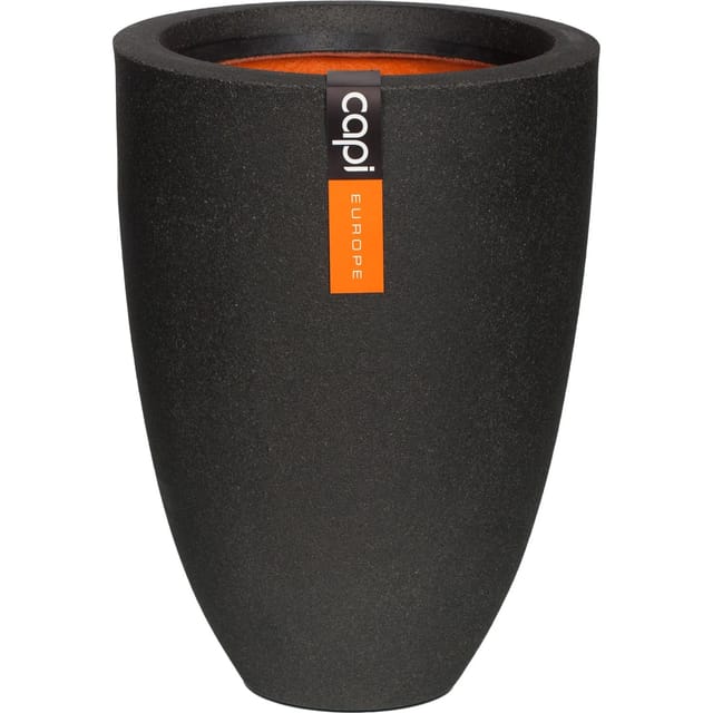 Capi Pflanztopf Smooth elegant tief Ø 36 cm x 48 cm Schwarz