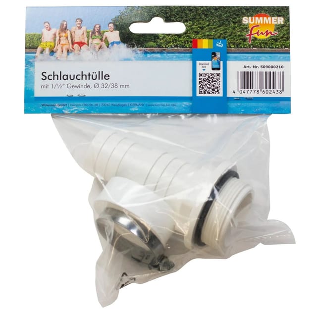 Summer Fun Schlauchtülle mit Gewinde Ø 32 mm / Ø 38 mm (1 1/2 Zoll)