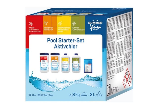 Summer Fun Starter Set Wasserpflege-Grundausstattung Chlor-Methode 3 kg 2,