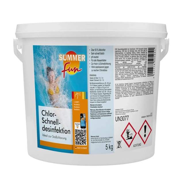 Summer Fun Chlor-Schnell-Desinfektion 5 kg für Stoßchlorungen